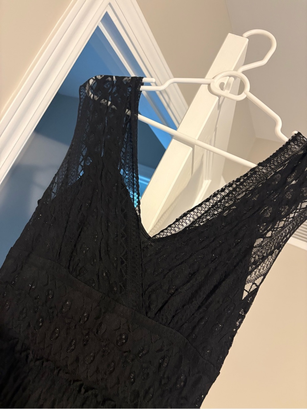 Studio M Black Lace Sleeveless V-Neck Dress